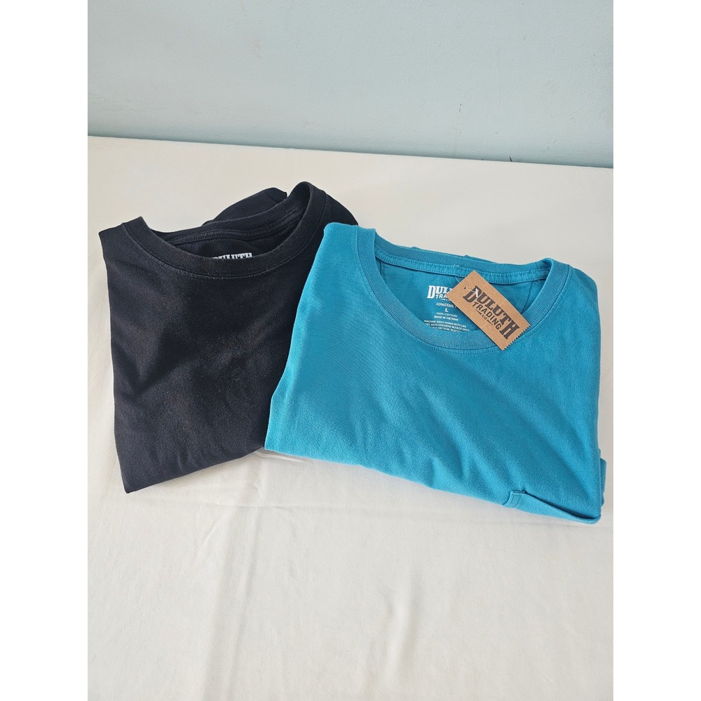 Workwear Duluth Trading Co Sleeveless Shirt Mens L/XL Blue Black Longtail T 2pk